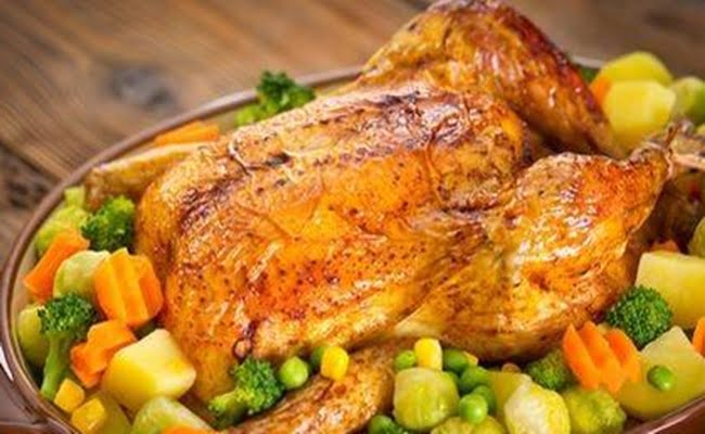 Receitas Simples para Hipertensos Simples e Saudáveis - Frango Assado com Legumes