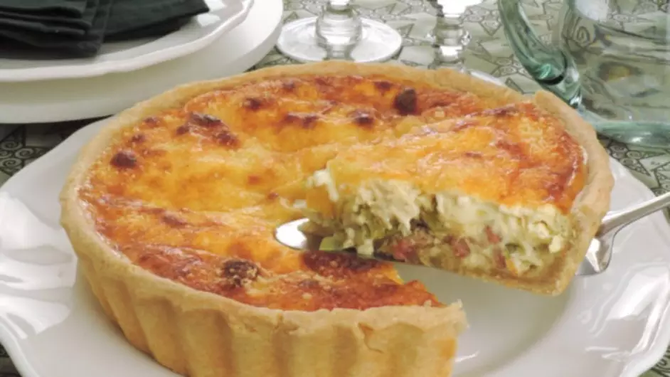 Quiche de Alho-Poró e Queijo Gruyère